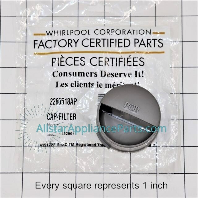 Whirlpool Refrigerator Water Filter Cap WP2260518AP