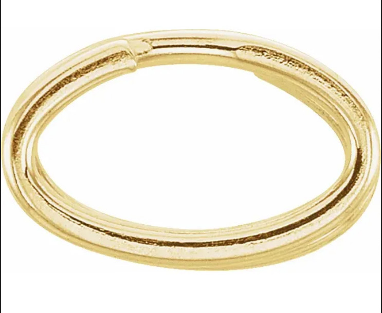 ***TINY** 2.5mm ID 3.6x5.8mm OD 14k Solid Yellow Gold Oval Split Jump Ring charm