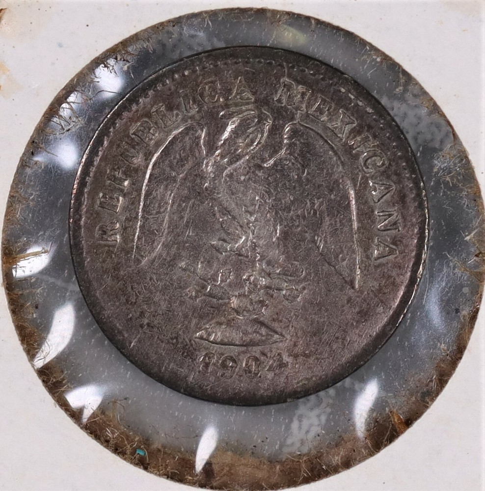 1904 Mo M Mexico 5 Centavos Silver Coin #4