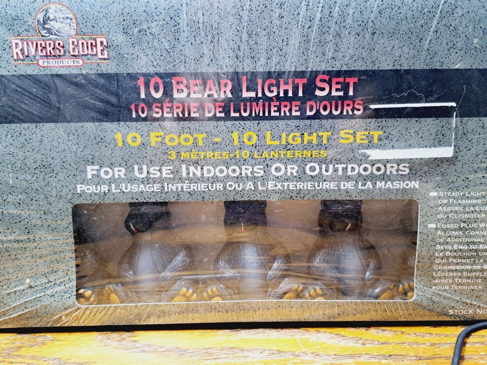 Bear String Light 10 Pieces 10 ft Long Plastic New