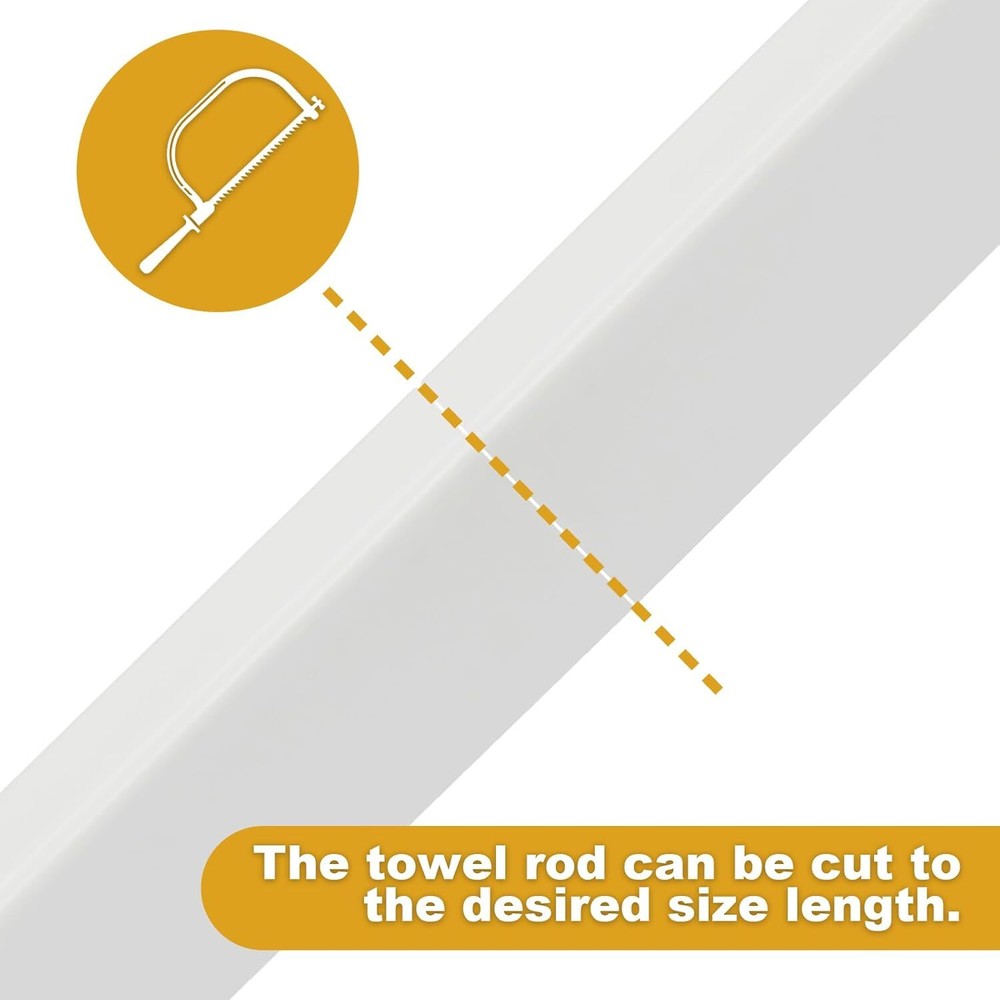 24-Inch Spring End Sturdy Plastic Wall Mount Replacement Towel Bar for 1 Pack