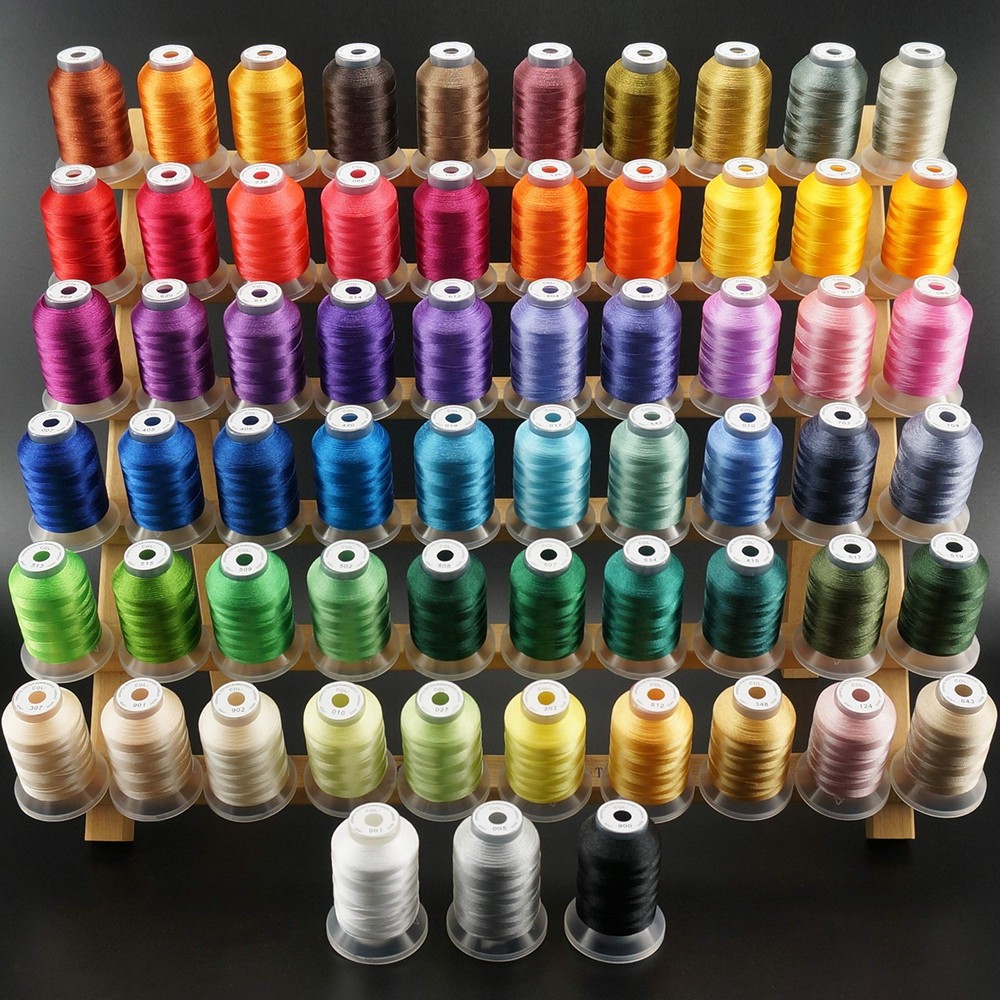 63 Colors Polyester Embroidery Thread Kit 500M Spools for Sewing Machines