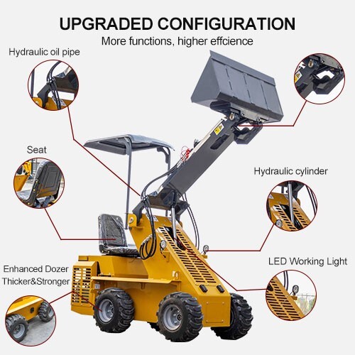 New Mini Skid Steer Loader Wheel Type Riding Skid Machine