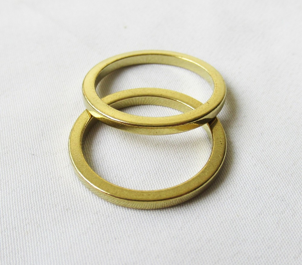 30pcs Solid Brass Ring 22x2x2mm Plain Flat Round Connector for Jewelry Making
