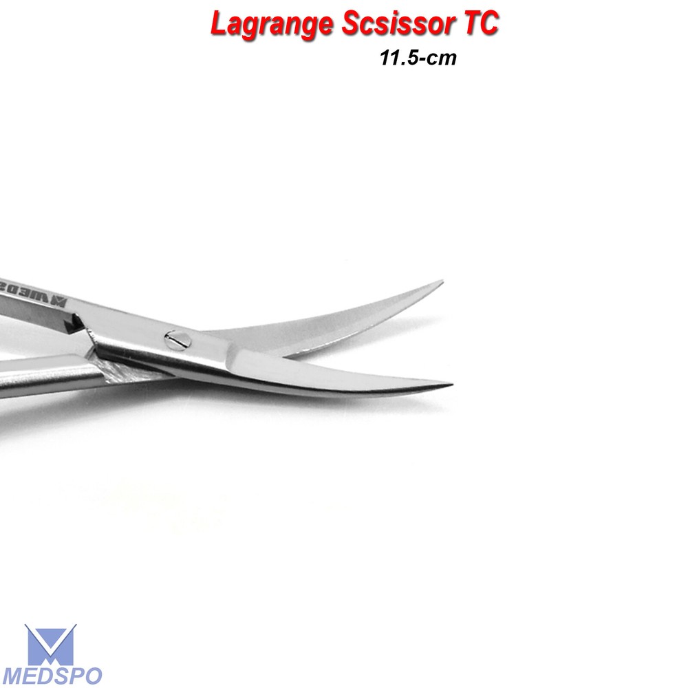 Surgical Veterinary TC Lagrange Scissors Double Curved Tissue Cutting Shears CE