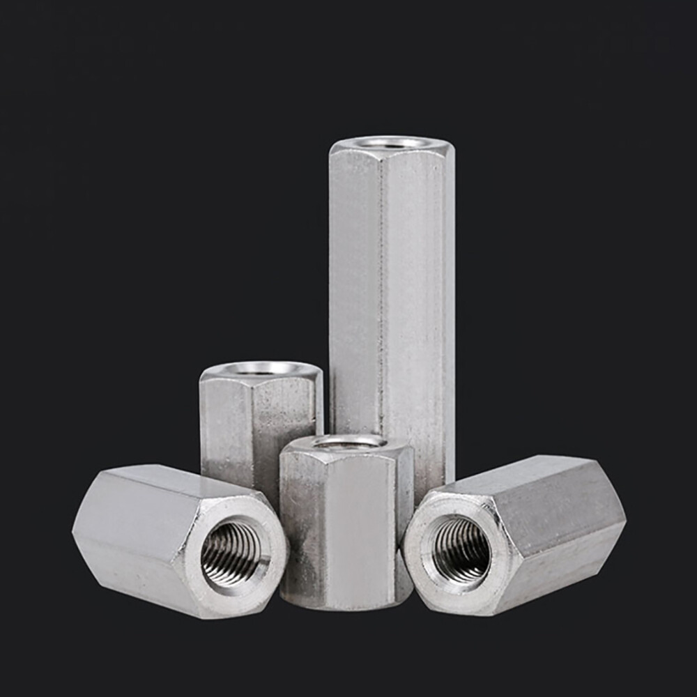 M4 M5 M6 Stainless Steel Hex Coupling Connector Nuts Threaded Insert Joint Long