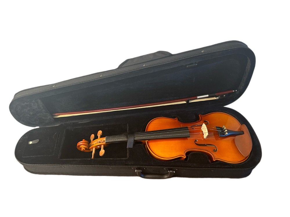 🎻 4/4 Solid Wood Beginner Violin Outfit – Spruce Top & Maple Back, Case & Bow