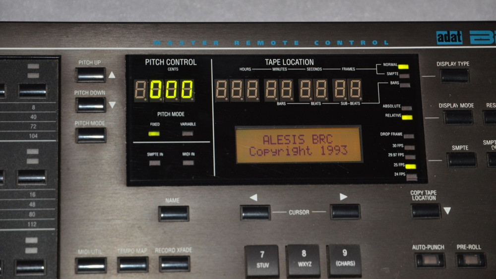 Alesis ADAT BRC Master Remote Control Panel / Powers Up