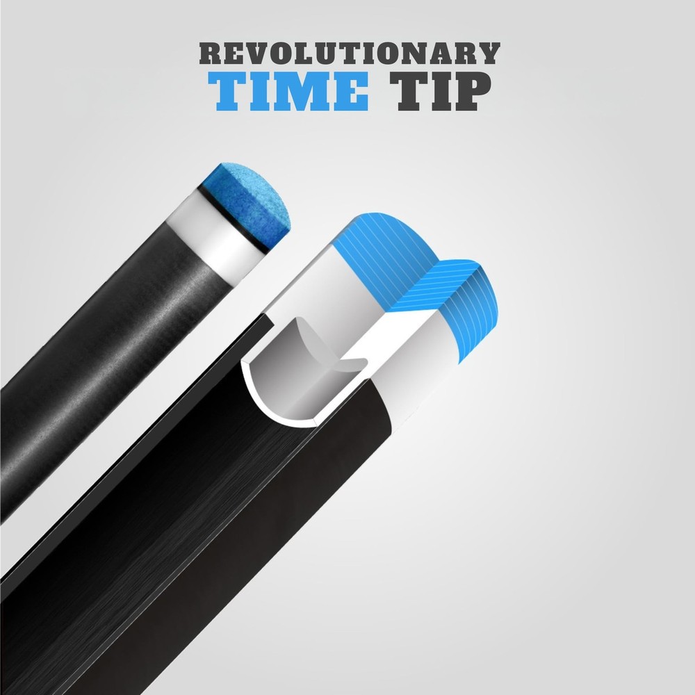 TIME Billiard Pool Cue Tip - 14mm/ Blue/Hardness: TIME 2 Soft/Pack 1