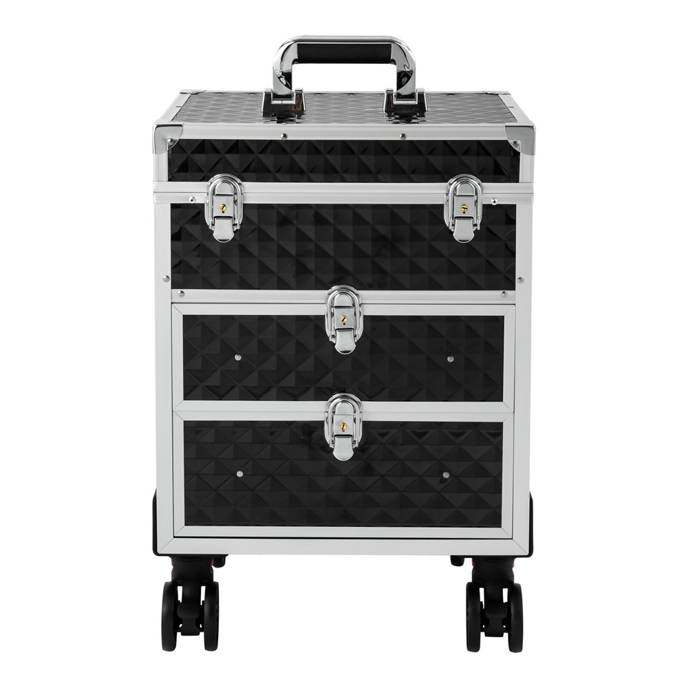 Rolling Makeup Case Train Case Cosmetic Trolley Cosmetic Organizer Case