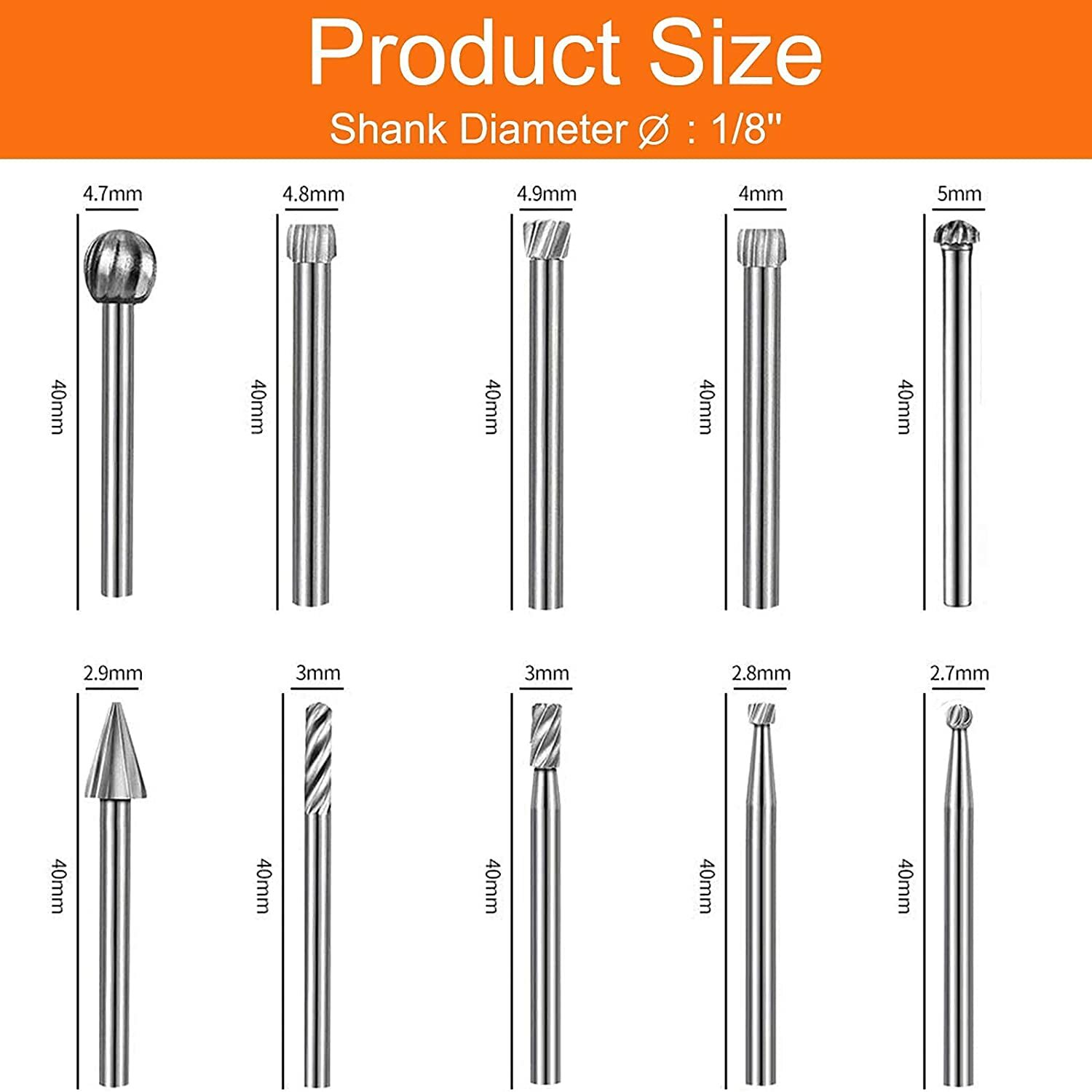 20X HSS Carbide Burr Set Rotary Drill Bits Grinder Carving Engraving for Dremel