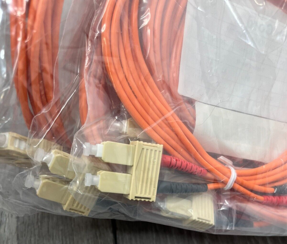 10pk SC/ST Duplex Multimode 62.5 PVC Fiber Patch Cable, Orange 2M each