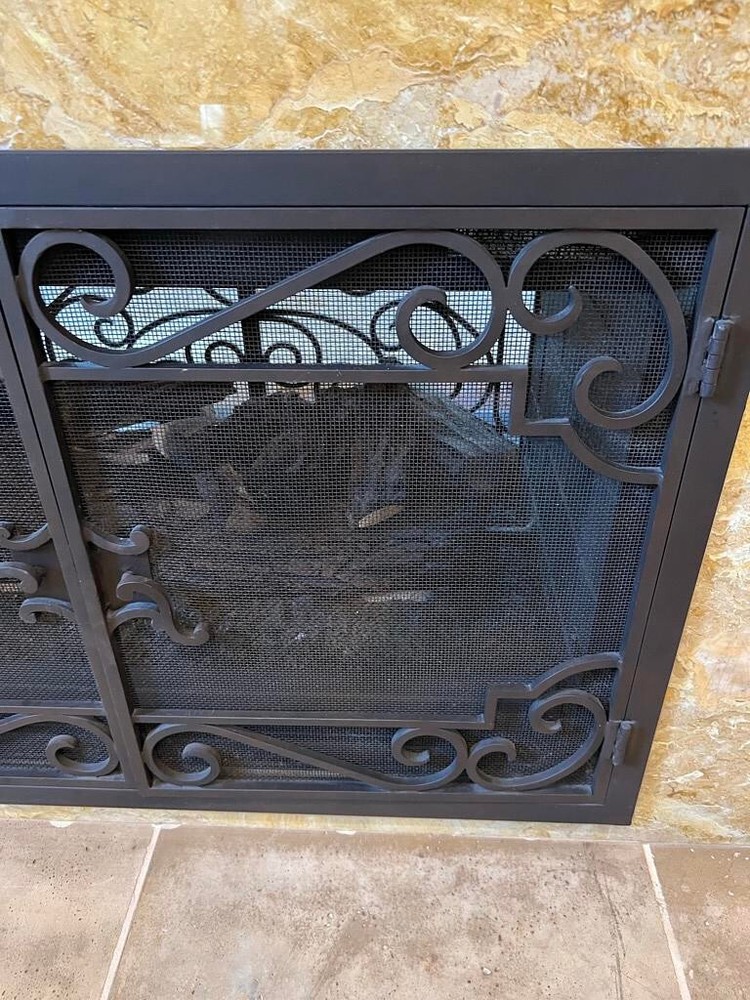 Custom Scrolled Iron Fireplace Doors