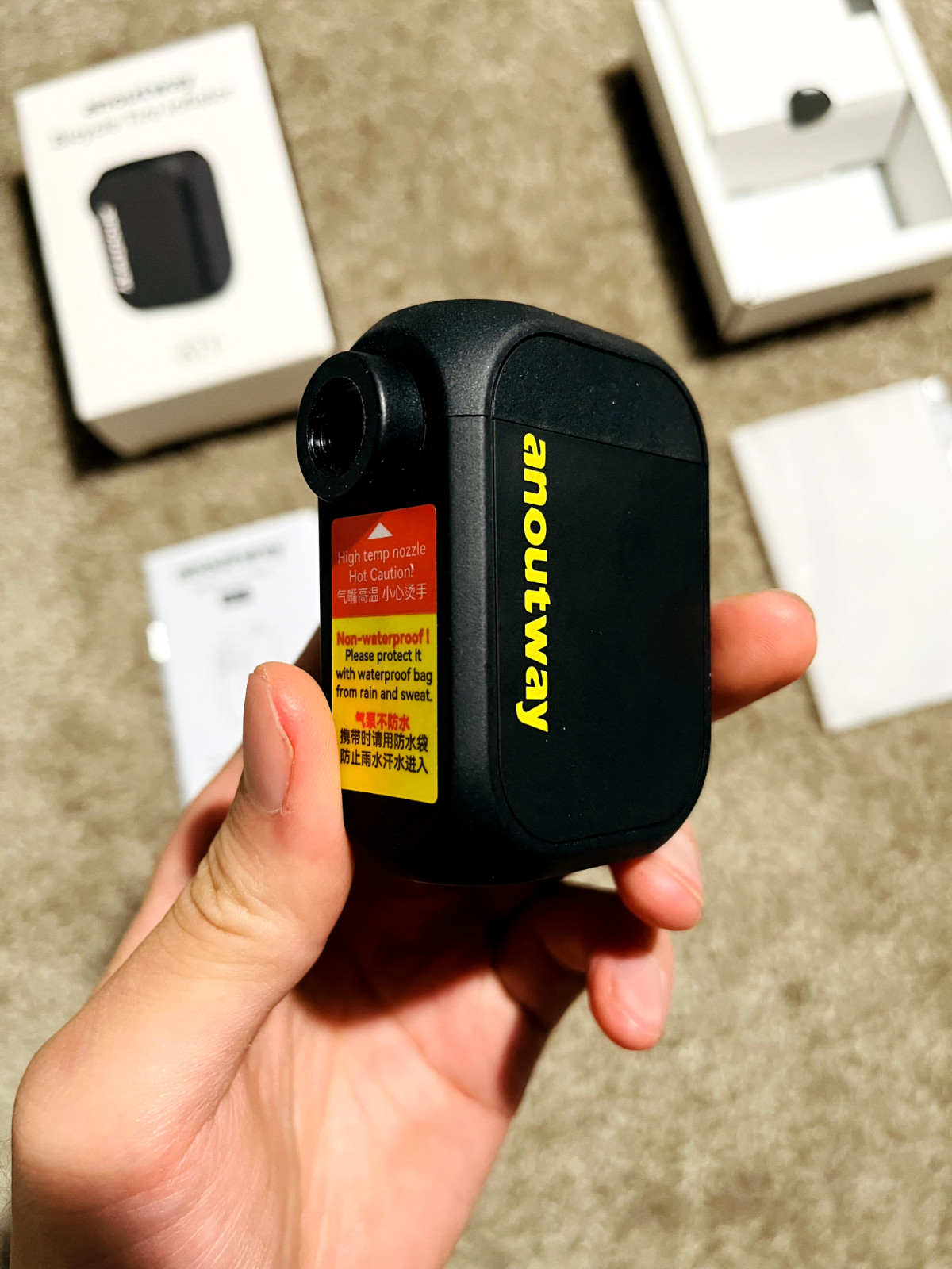 anoutway AT1 SERIES 120PSI Electric Tiny Pump,Portable Mini Bike Pump with Gauge