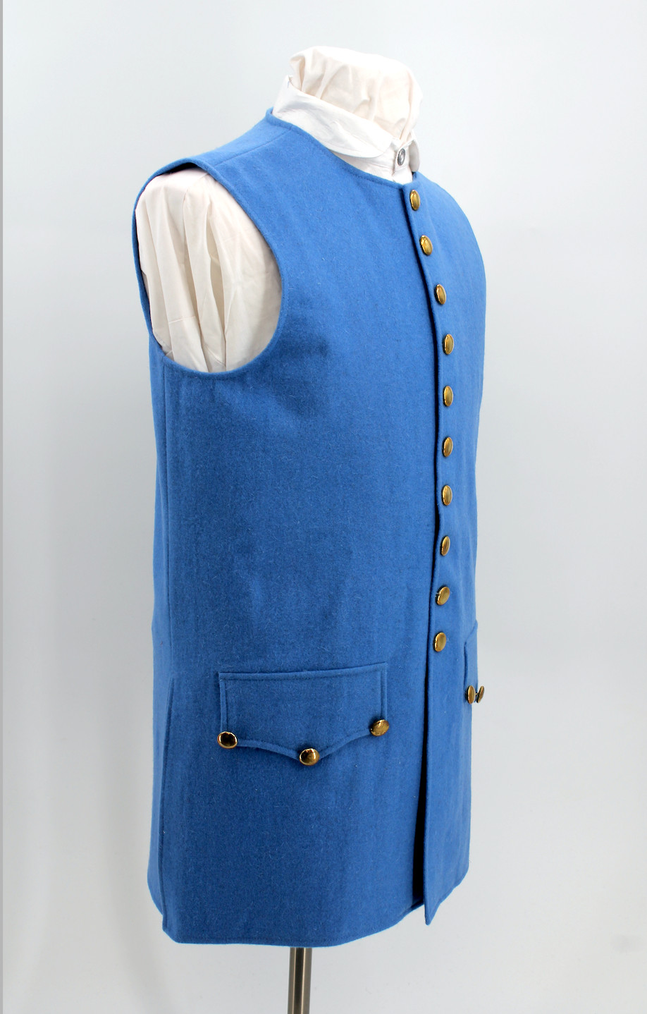 French Blue Wool Colonial Waistcoat Size 42 / Large