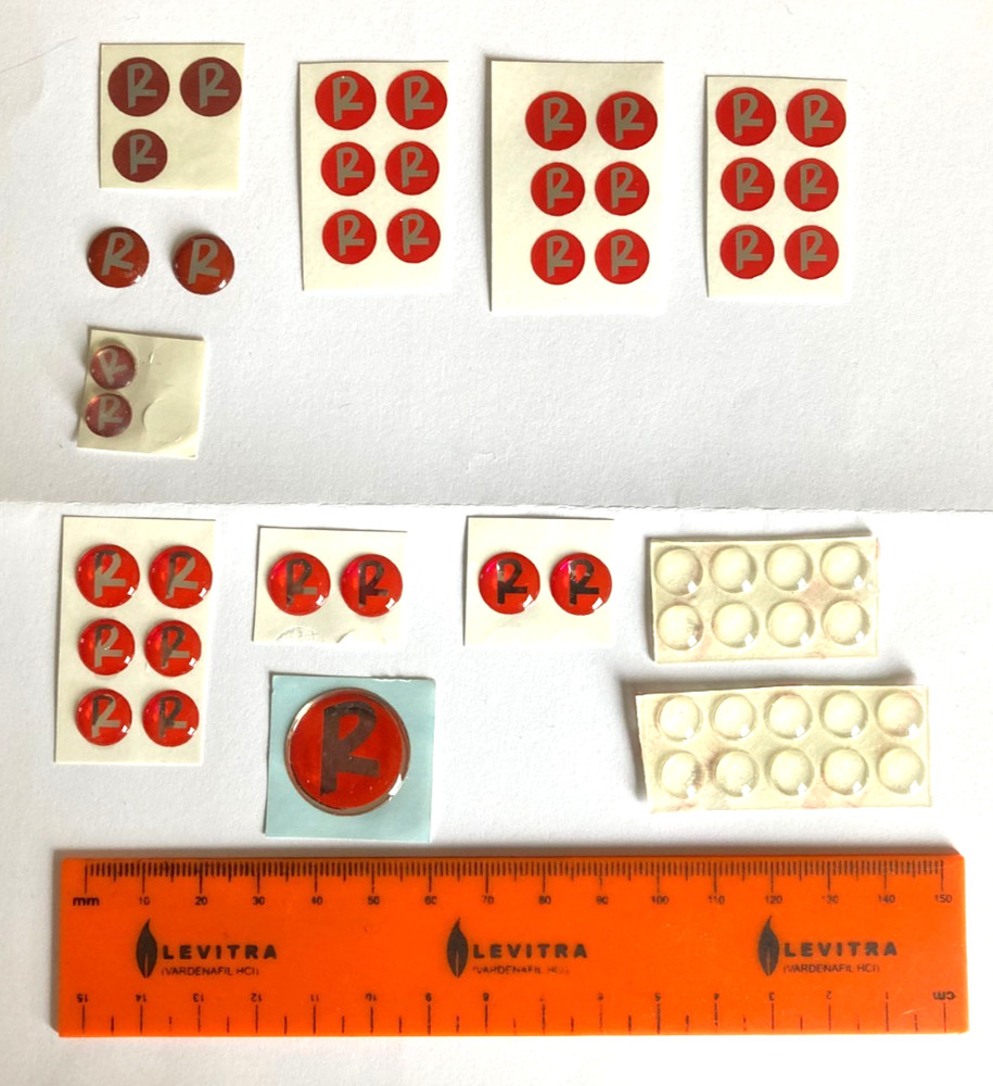 Raleigh Chopper Dust Cap / Front Wheelnut "R" Decals (36)