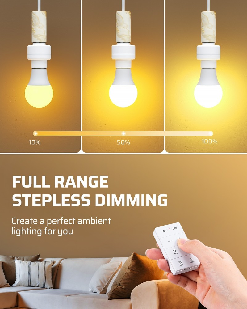 DEWENWILS Remote Control Light Socket Dimmer,Wall Mounted Wireless Light Switch