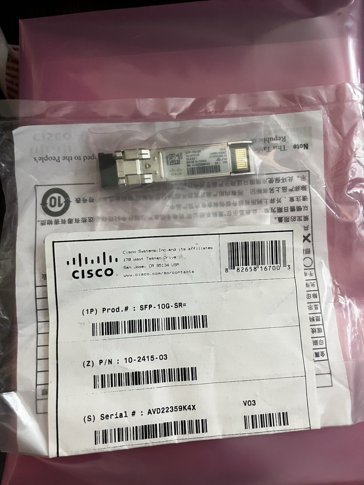 New Cisco SFP-10G-SR SFP Module.     -HOLOGRAM —