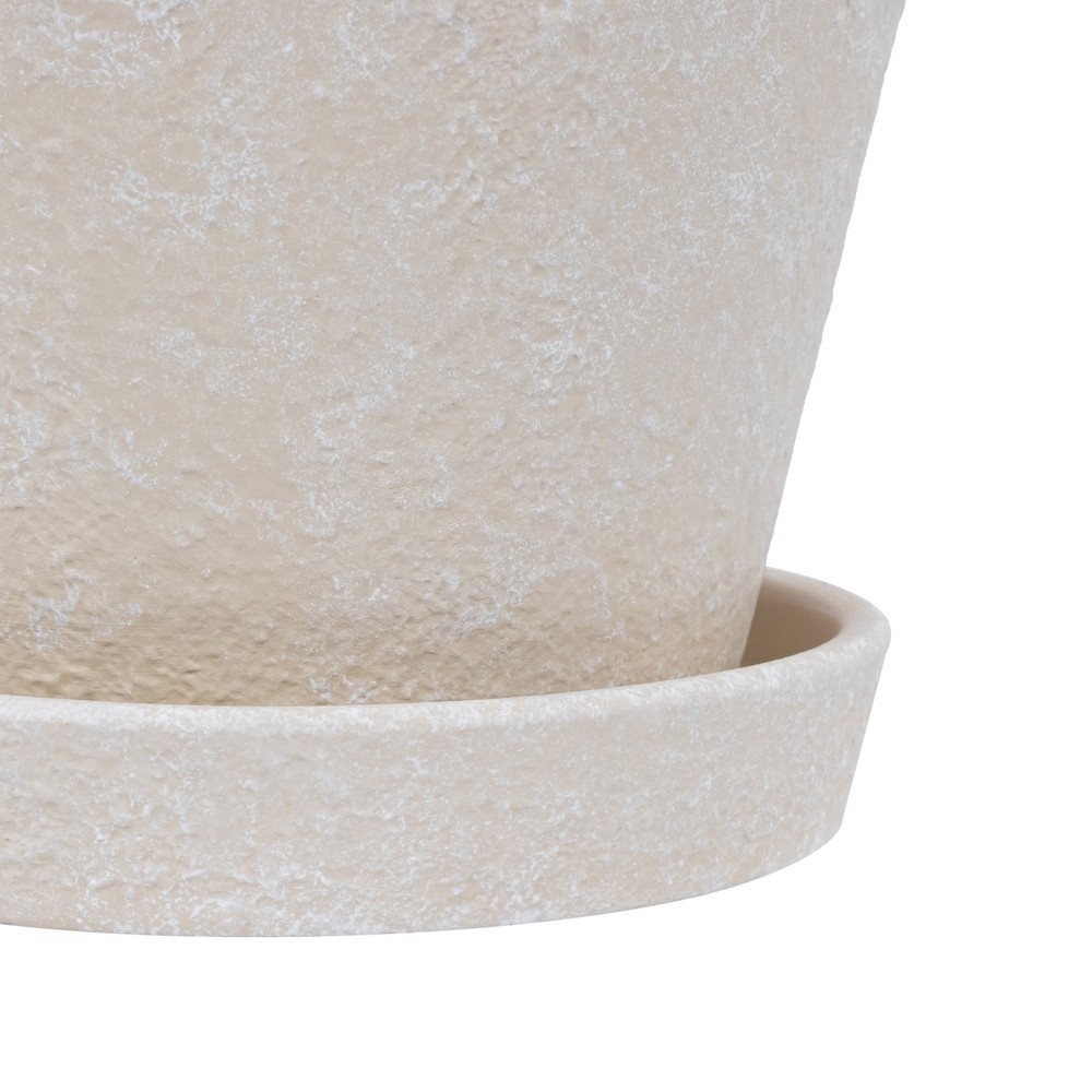 Wave Ceramic Planter Pot Cream 8 inch