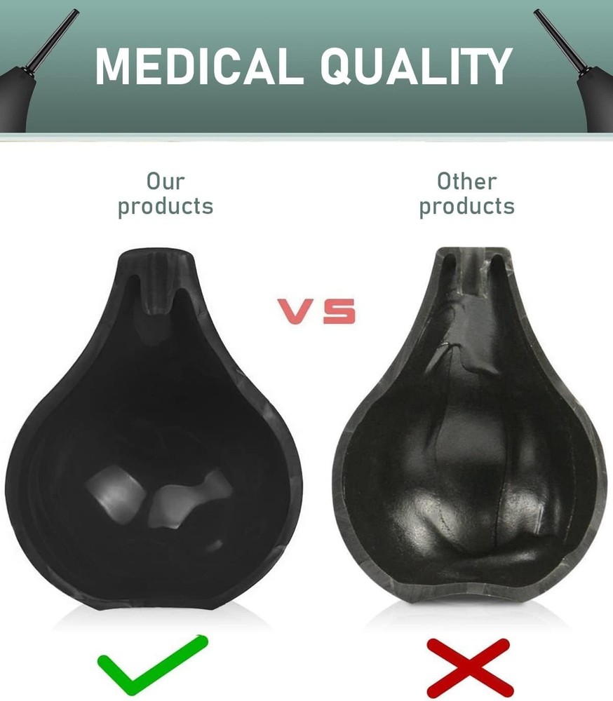 224ML Douche Enema kit Silicone Reusable for Constipation Black
