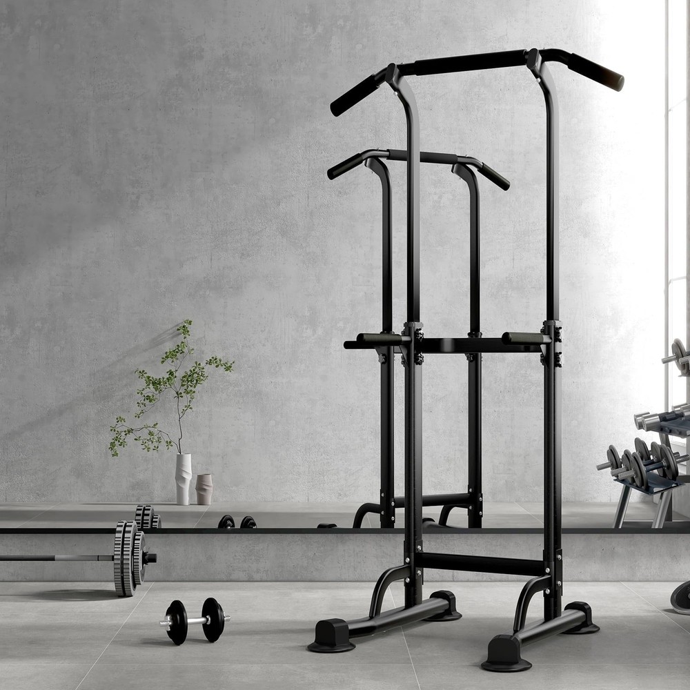SogesPower Adjustable Pull Up Bar Power Tower, Multifunctional Fitness Station