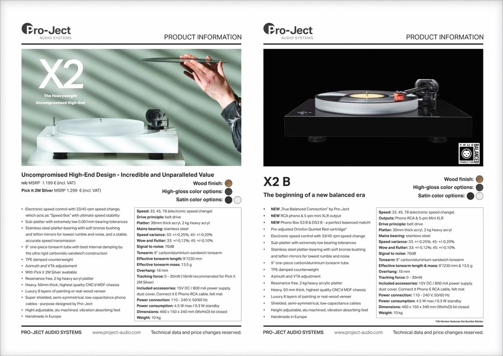 Pro-Ject X2 & X2B Turntable Tonearm Cartridge Alignment Protractor