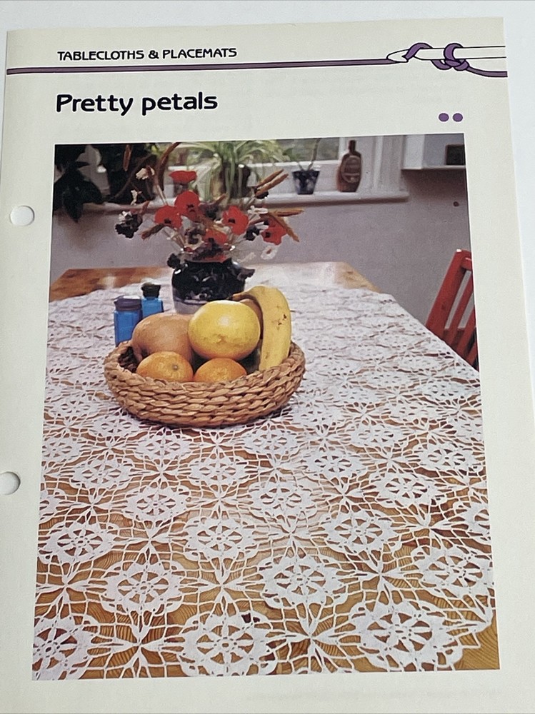Marshall Cavendish Pretty Petals Lacy Tablecloth  Crochet Pattern