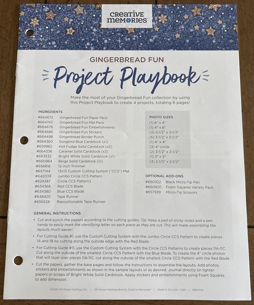 New Creative Memories Gingerbread Fun 2025 Project Playbook