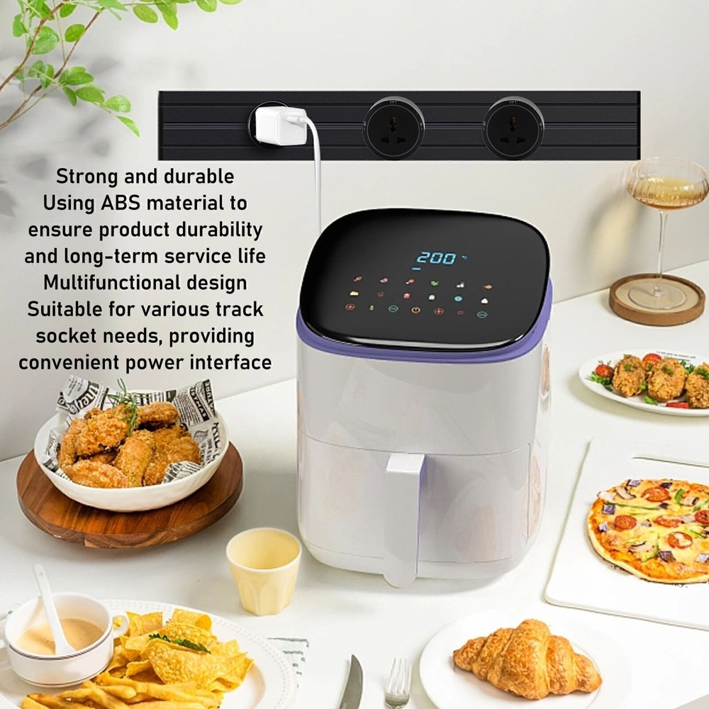 Electrical Outlet Track Socket Black Horizontal Removable Electrical Wall