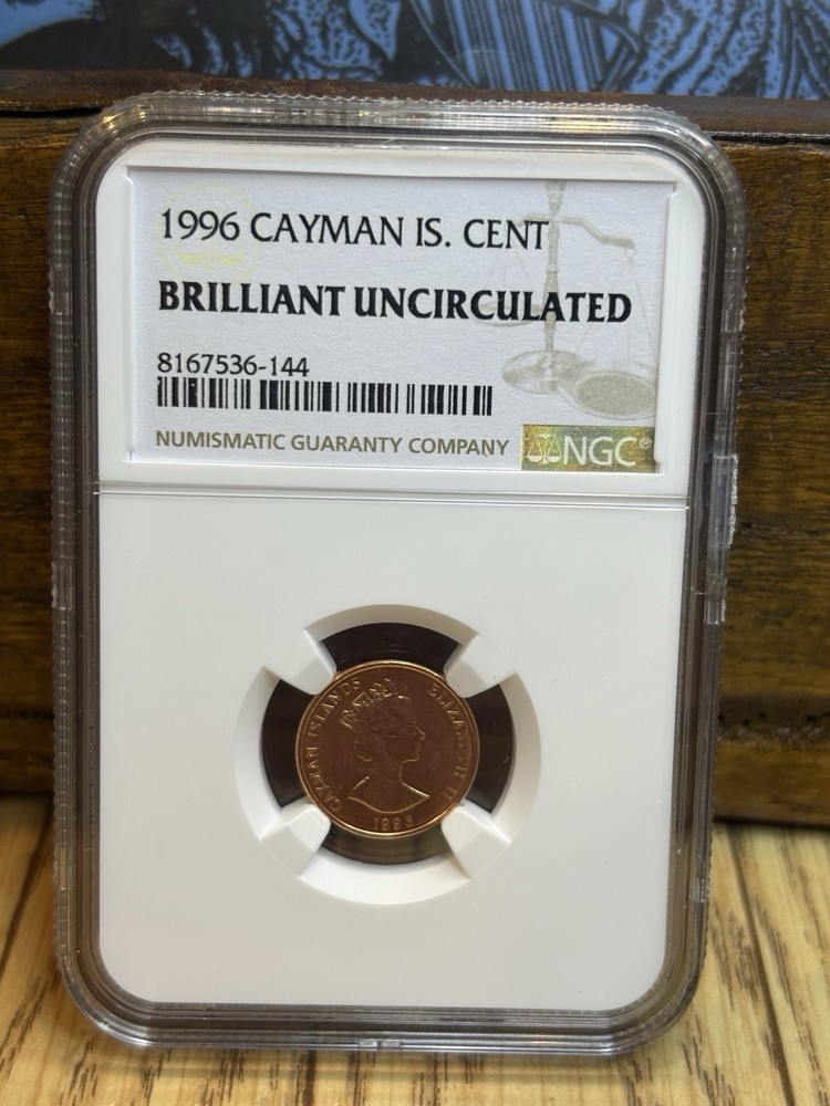 1996 Cayman Islands 1 Cent NGC Brilliant Uncirculated