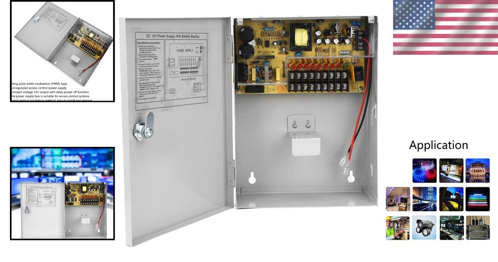 UPS Power Supply 12V 10A Control System Vertical Installation Access Control