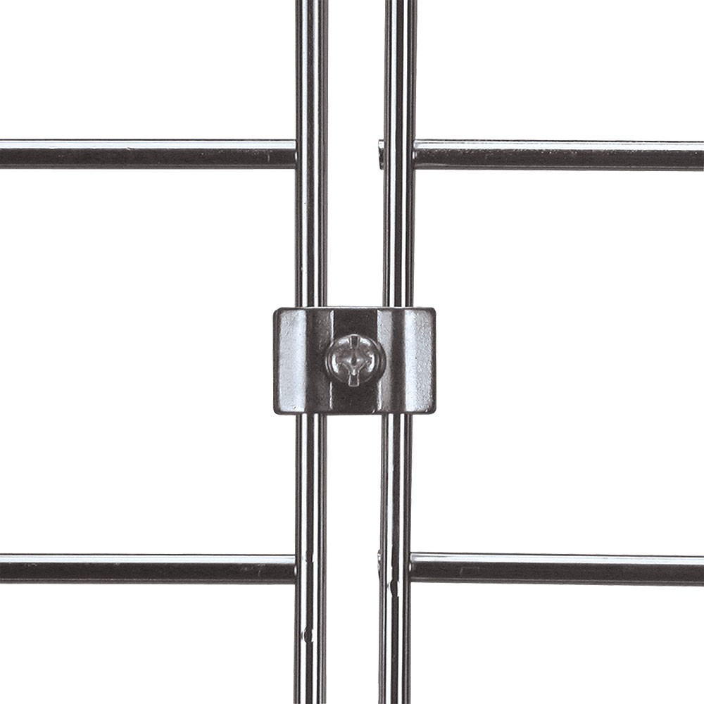 Gridwall Joining Connectors for Wire Grid Panels/Grid Wall - Chrome - 20 Pack