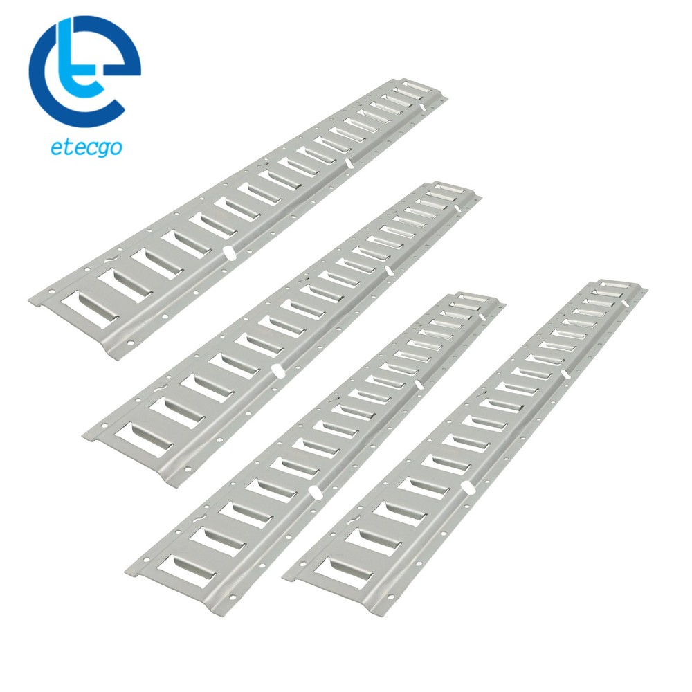 4x 3' Silver E Track Rails Galvanized Steel Construction For Freight Trailers