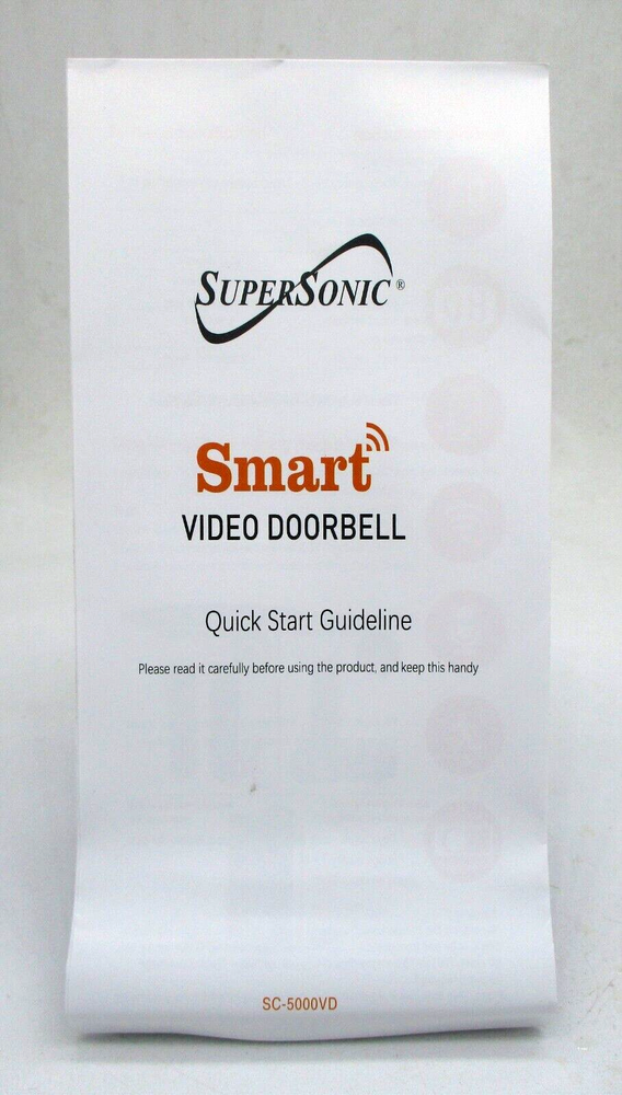 Smart WiFi Doorbell Camera Supersonic with Smart Motion Security System SC5000VD