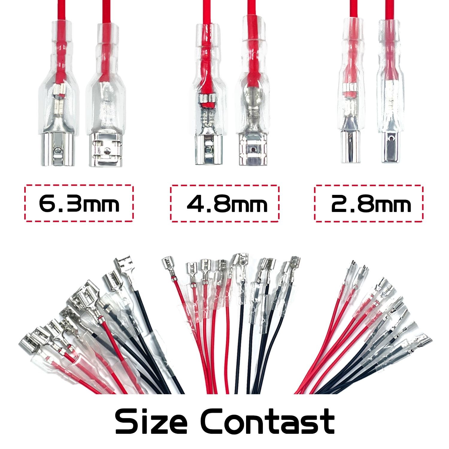 Tmyjfjingxi 30PCS 2.8mm /4.8mm /6.3mm Female Speaker Wire Connector Insulating