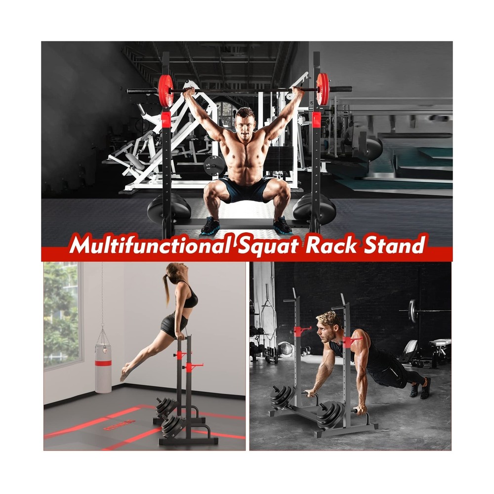 FONBEAR Squat Rack, Barbell Rack, Bench Press 550 LBS Max Load Adjustable Squ...