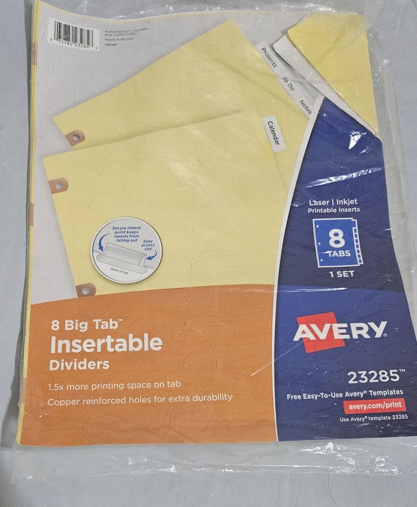 Avery 8 Big Tab Insertable Dividers 23285