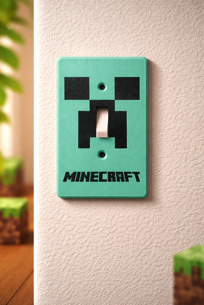 Minecraft Creeper Light Switch Cover | Gamer Wall Decor