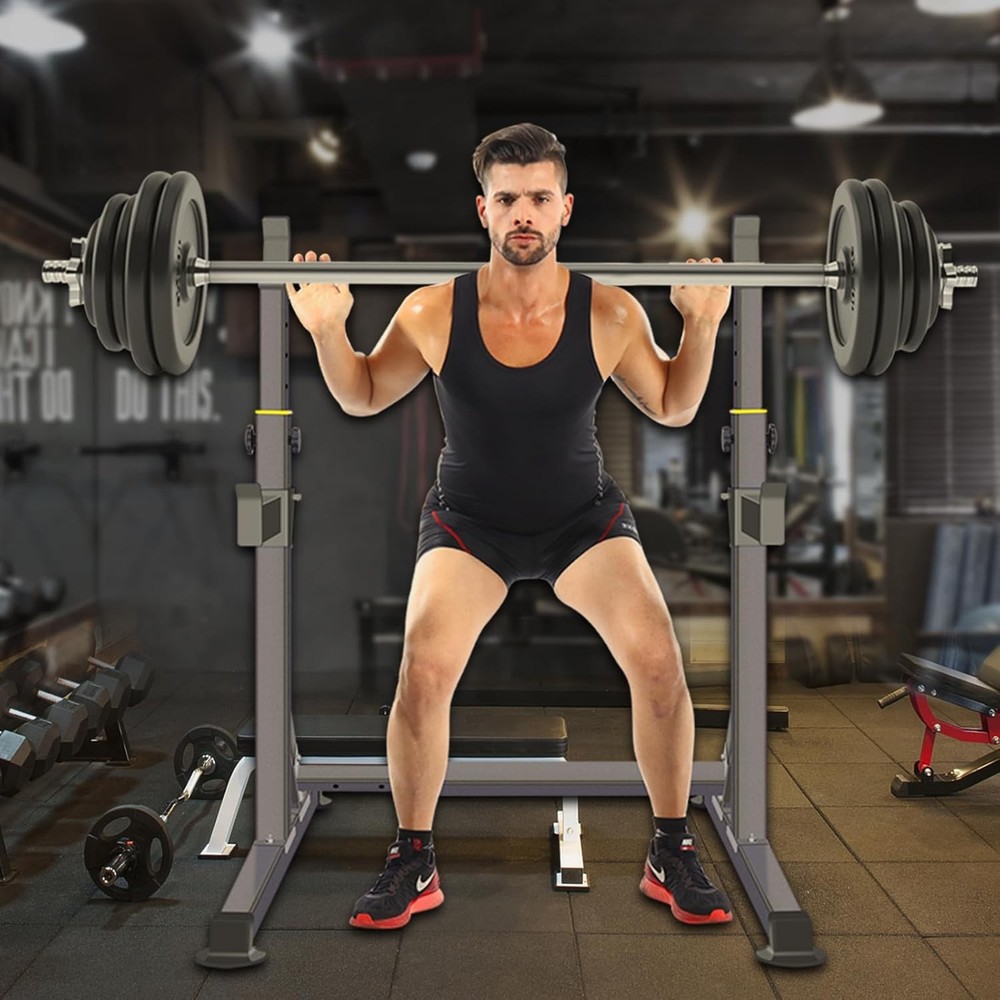 Adjustable Squat Rack,Multi-Function Barbell Rack for Weight Lifting and Home Gy