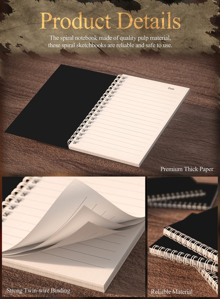 6 Pack 4x6 Inch Spiral Notebook Small Pocket Notebook Memo Notepad