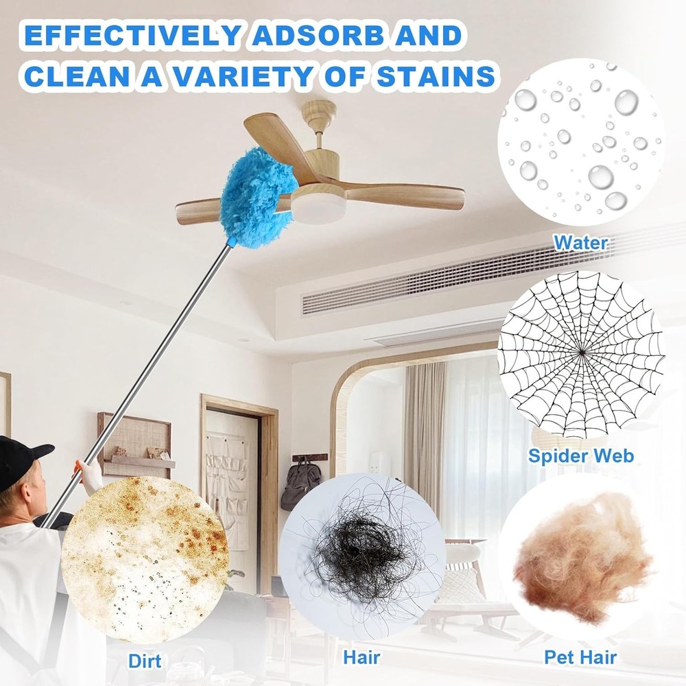 Ceiling Fan Cleaner Duster - Adjustable Duster with Extension Pole,Dusters fo...
