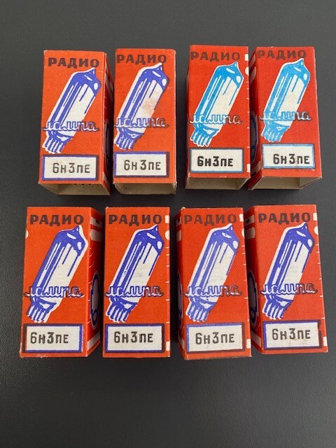 6N3P -E / 2С51 / 5670 / 6385 / ECC42 double triode tube. NOS. Lot 8pcs.