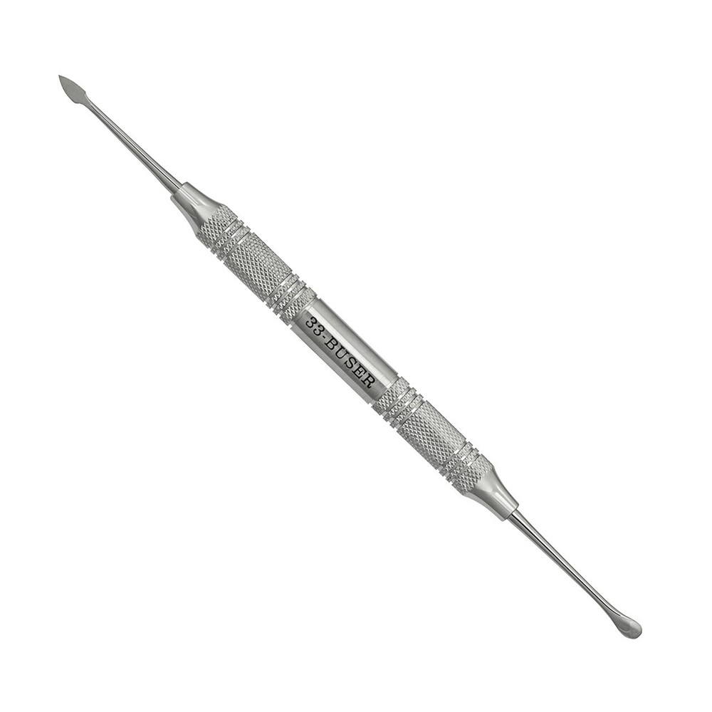 2 BUSER Periosteal Elevators2 , Double Ended, Sharp 4 mm Blades