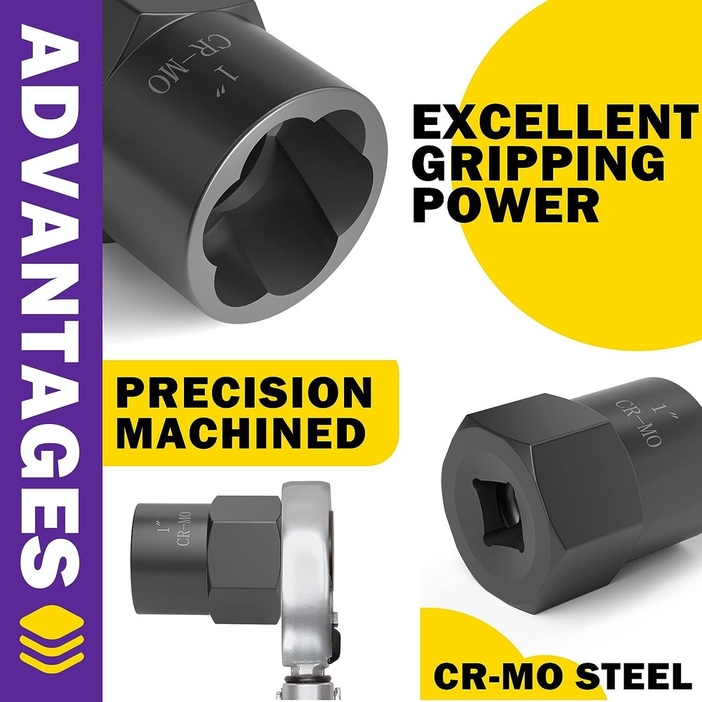 Impact Bolt Extractor Set Nut Remover Set Stripped Extraction Socket Tools 5PCS