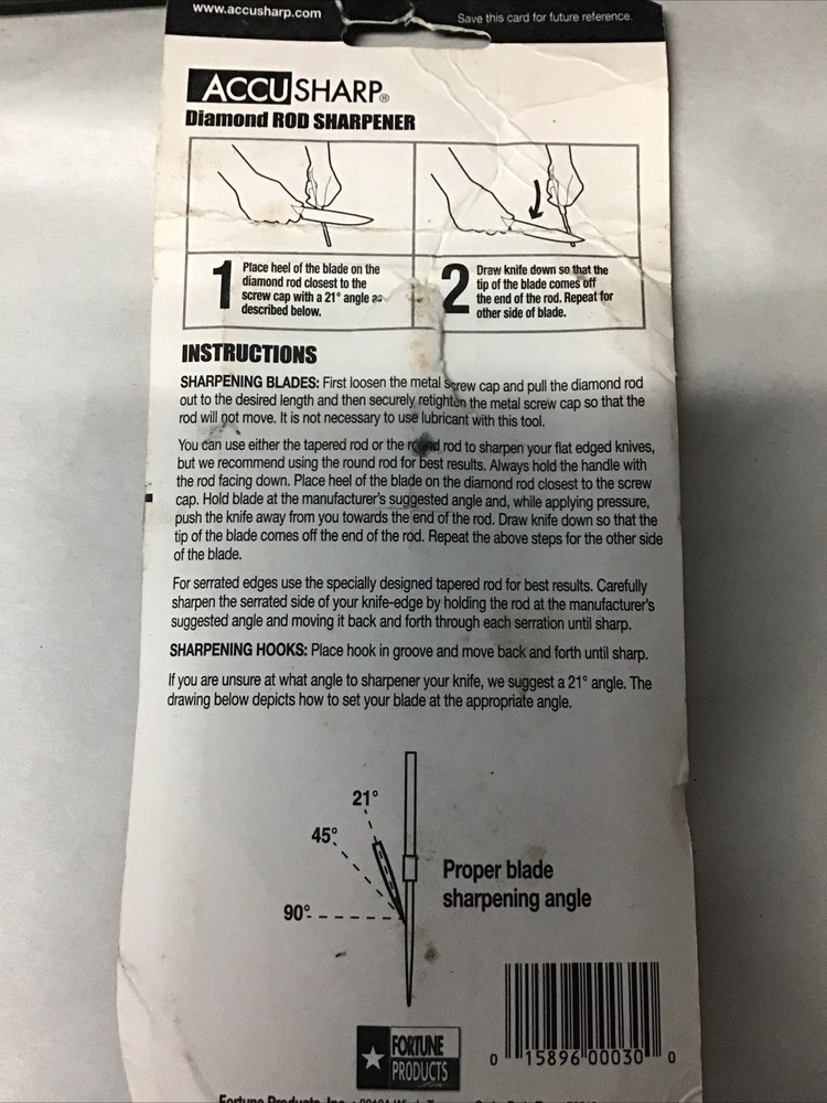 AccuSharp Retractable Diamond Rod - Knife Hook Tool Sharpener