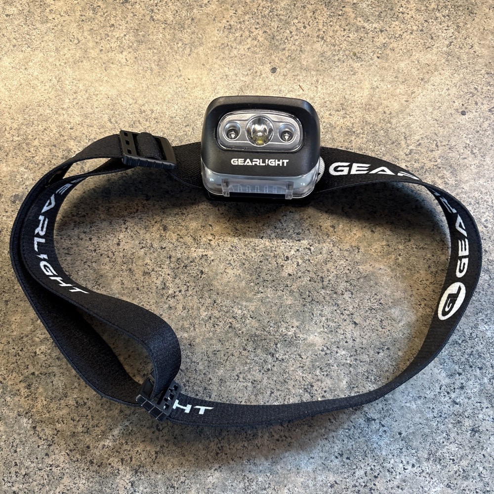 GearLight LED Headlamp Flashlight - Hiking - Camping - Outdoors Red Light Blink