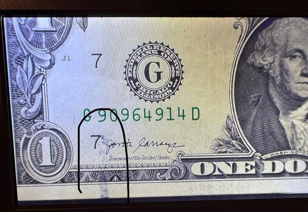 2017A 1$ Note with Reverse Inked mark, Cir., We Ship FAST!