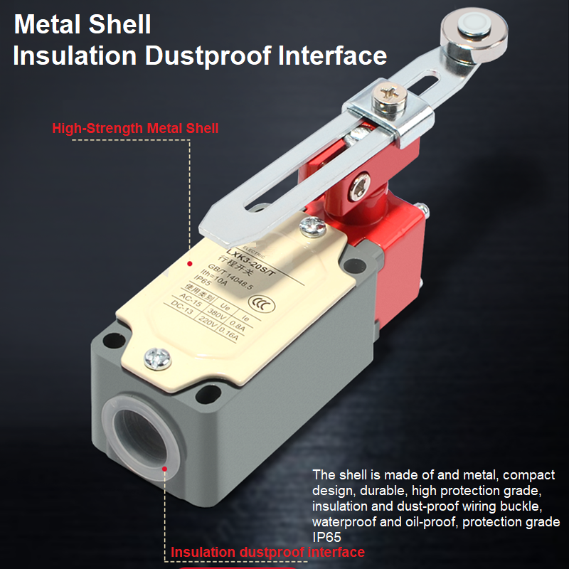 Stroke Limit Switch LXK3-20 1NO 1NC Momentary Micro-Motion Adjustable Roller Arm