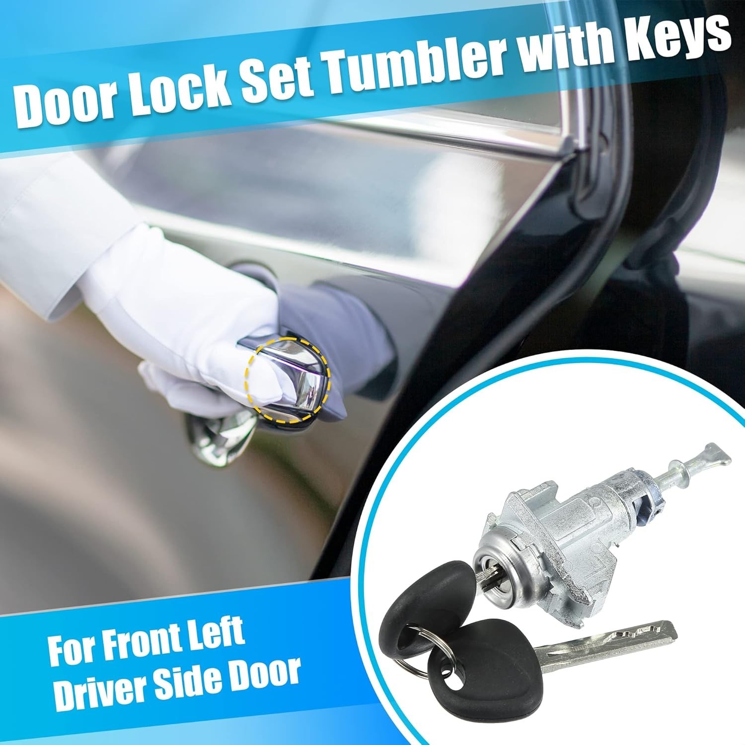 Ignition Lock Cylinder and Front Driver Side Door Lock Cylinder for Kia