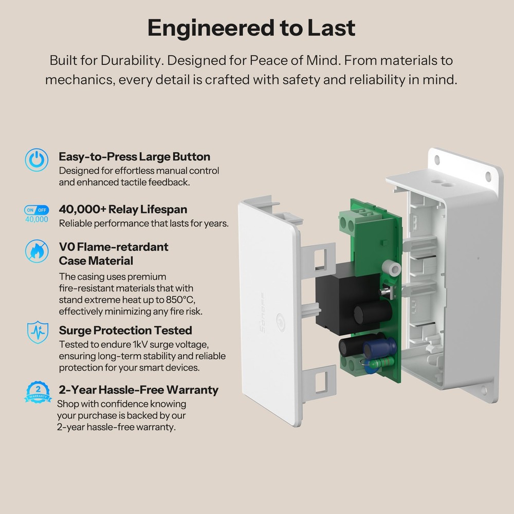 SONOFF Basic Gen5 WiFi Smart Touch Switch Support Matter Protocol Remote Control